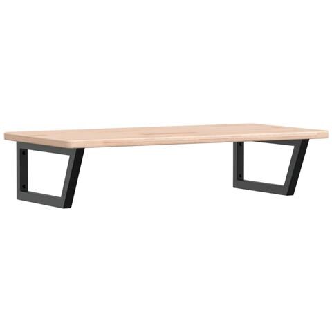 Ripiano A Parete Per Lavabo In Acciaio E Massello Di Rovere - Foto 1