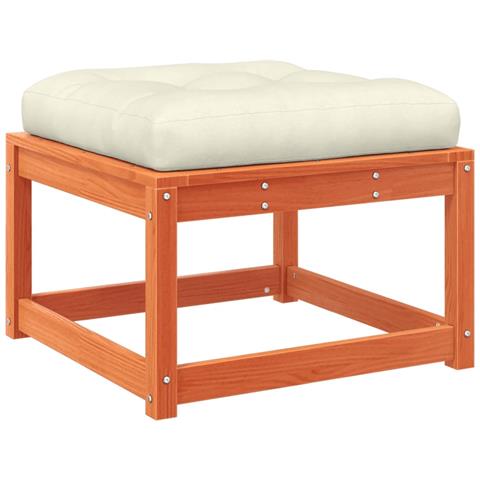 Poggiapiedi da Giardino con Cuscino Marrone Cera Massello Pino - Foto 1