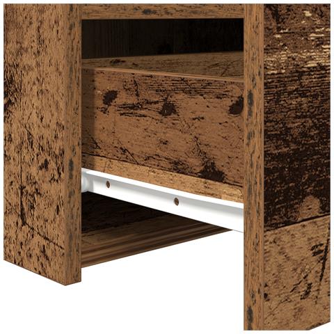 comodino con luci LED legno vecchio 50x40x45 cm - Foto 9