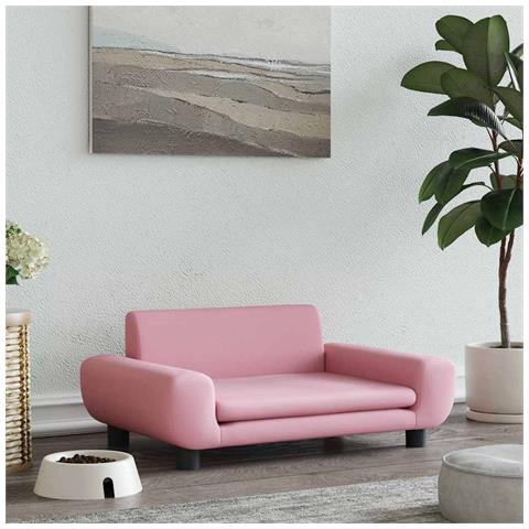 Lettino per Cani Rosa 70x45x33 cm in Velluto - Foto 2