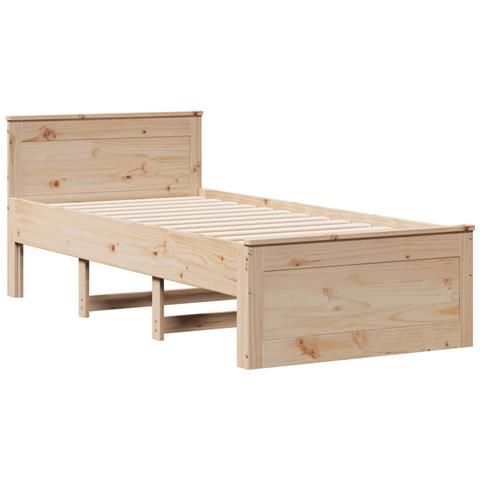 Letto Libreria senza Materasso 90x190 cm Legno Massello Pino - Foto 9