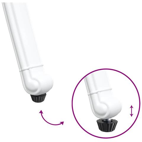 Sedia da Giardino 2 pcs Bianco 55 x 56.5 x 91cm Alluminio - Foto 9