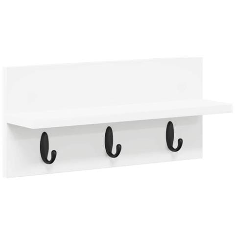 Appendiabiti a muro Bianco 40 x 10.5 x 18 cm Legno multistrato - Foto 1