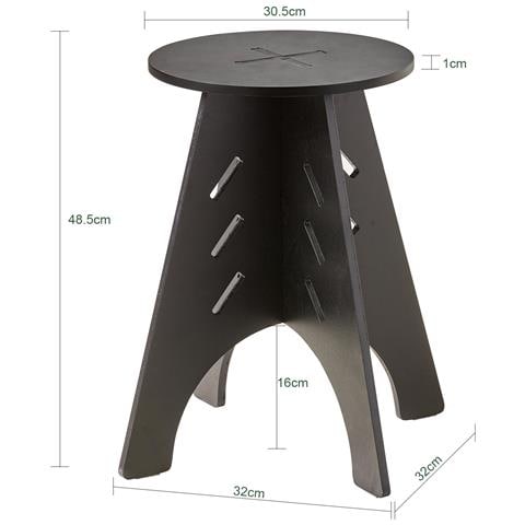 Tavolino Rotondo Con Connessione Per Telefono, Nero - Foto 2