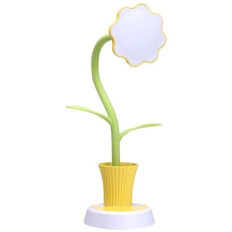Lampada Da Scrivania A Led A Forma Di Girasole Con Portapenne: Regolabile, Dimmerazione Continua E Ricaricabile Tramite Usb - Foto 1