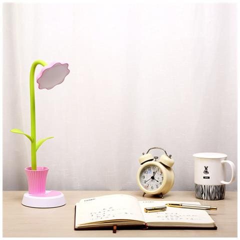 Lampada Da Scrivania A Led A Forma Di Girasole Con Portapenne: Regolabile, Dimmerazione Continua E Ricaricabile Tramite Usb - Foto 2