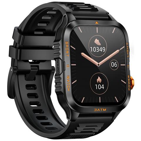 Smartwatch Con Luce - Fitness Tracker, Monitoraggio Frequenza Cardiaca E Sonno, Compatibile Con Da Fit App Black+yellow - Foto 2
