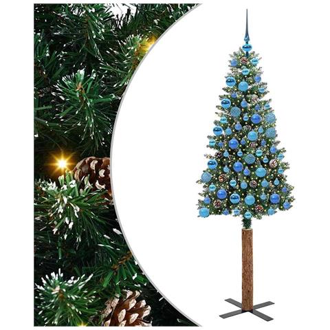 Albero di Natale snodato con 300 LED con supporto Verde 180 cm - Foto 1