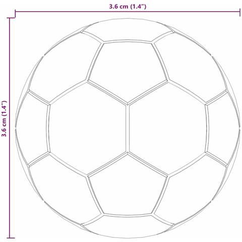 Calcio da Tavolo 12 pcs Bianco e Nero 3.6 x 3.6 cm - Foto 4