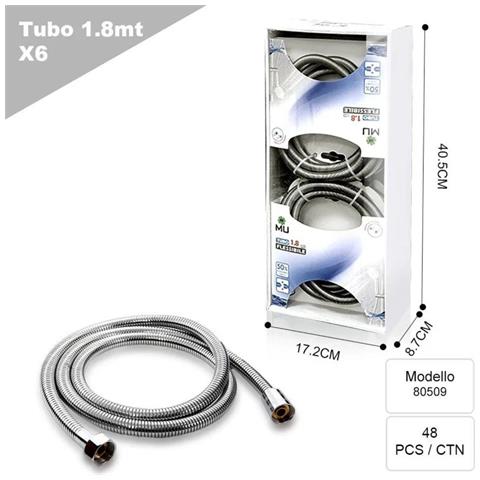 Tubo Flessibile Soffione Doccino Doccia Vasca Bagno 1.8m Acciaio Cromato - Foto 2