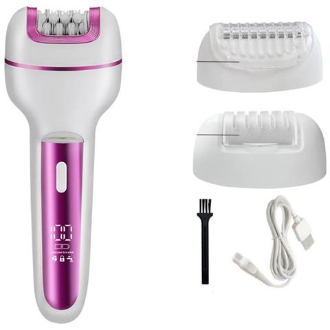 Epilatore Elettrico 3-in-1 Rosa: Depilazione, Rifinitura E Cura Abrasiva Dei Piedi, Senza Fili E Ricaricabile - Foto 1