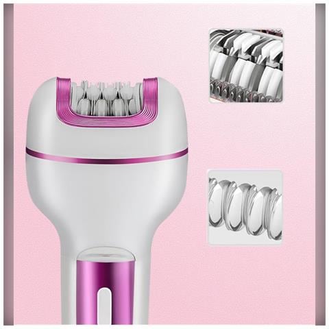 Epilatore Elettrico 3-in-1 Rosa: Depilazione, Rifinitura E Cura Abrasiva Dei Piedi, Senza Fili E Ricaricabile - Foto 7