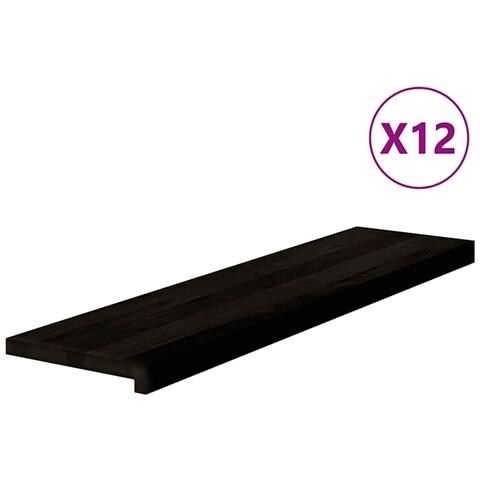 Gradini 12 pz Marrone Scuro 100x30x2 cm Legno Massello Rovere - Foto 1