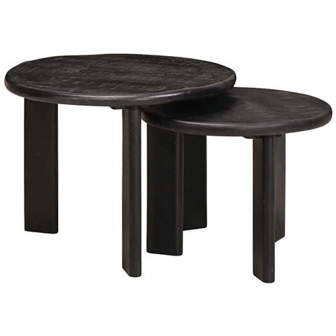 Tavoli da Caffè Nido 2 pcs Bianco Legno di mango massello - Foto 1