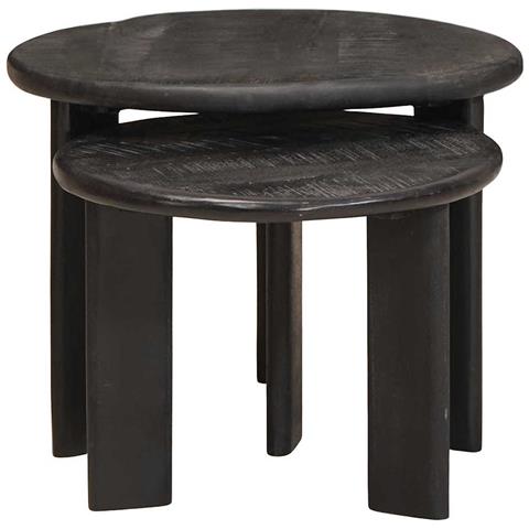 Tavoli da Caffè Nido 2 pcs Bianco Legno di mango massello - Foto 2