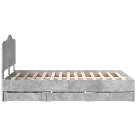 Struttura del letto con cassetto Grigio cemento 135 x 190 cm - Foto 9