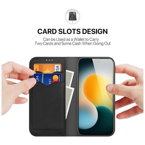 Cover Cartera per iPhone 17 Pro - Pelle /PU, Nero - Foto 4