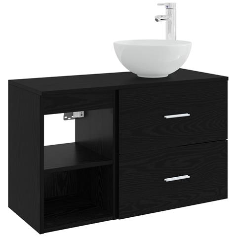 Set di mobili per il bagno 2 pcs Rovere Nero - Foto 1
