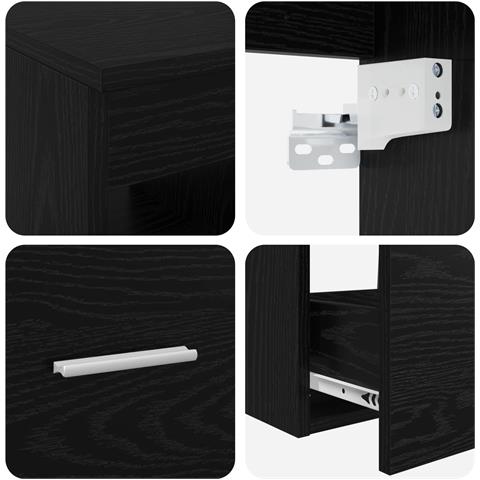 Set di mobili per il bagno 2 pcs Rovere Nero - Foto 8