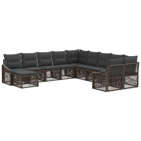Set Divano da Giardino 11 pcs Grigio polyrattan - Foto 1