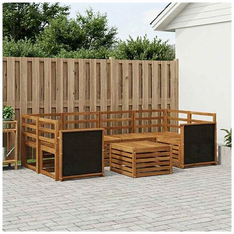 Set di divani da esterno 7 pcs Naturale - Foto 2