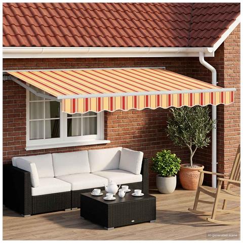 Tenda retrattile manuale Giallo e Arancione 3 x 2,5 m - Foto 2