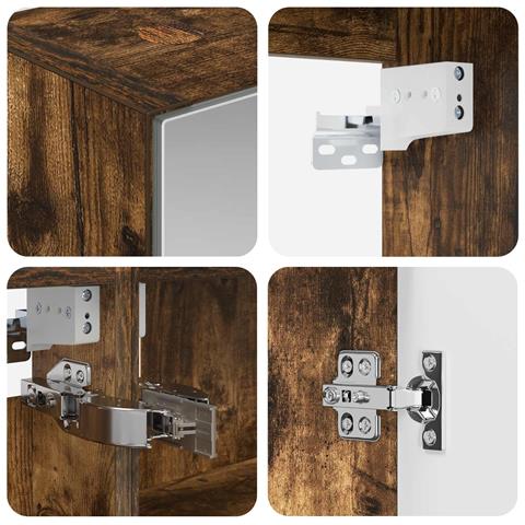 Set di Armadi da Bagno 5 pcs Rovere Fumo Legno ingegnerizzato - Foto 9