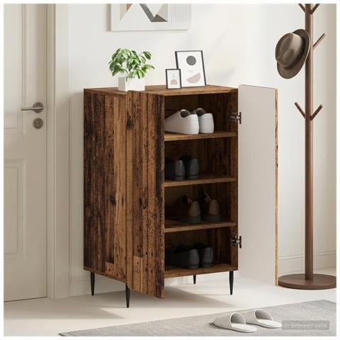 Mobile per scarpe ZWOLLE 59,5 x 39,5 x 91,5 cm Legno antico - Foto 2