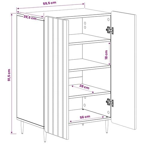 Mobile per scarpe ZWOLLE 59,5 x 39,5 x 91,5 cm Legno antico - Foto 9