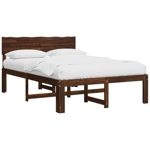 Letto matrimoniale con testiera ROSTOCK Marrone Scuro - Foto 1