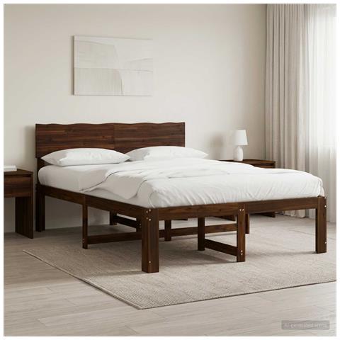 Letto matrimoniale con testiera ROSTOCK Marrone Scuro - Foto 2