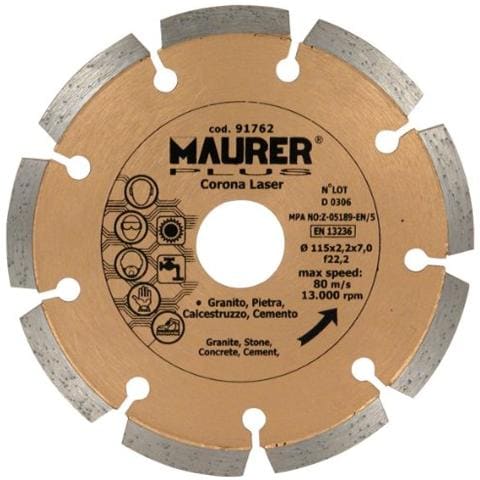 Disco Diamantato Corona Laser Segmentata 230x2,4x7 mm Ø Foro 22 mm Plus - Foto 2
