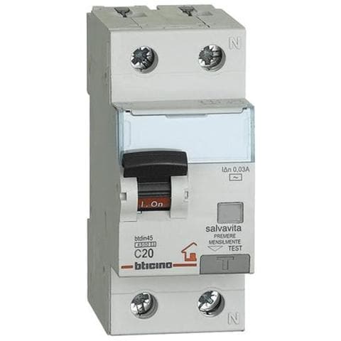 Gc8813ac20 - Btdin-rs - Interruttore Magnetotermico Differenziale Ac 1p+n 30ma 20a 4500 - Foto 1