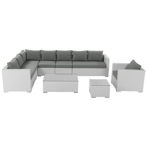 Set Da Giardino In Rattan Bianco Xxl - Foto 1