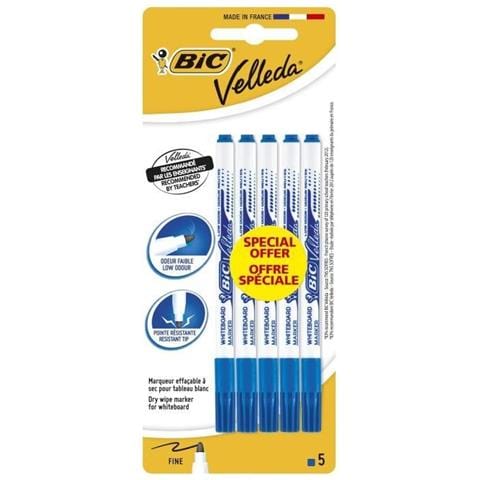 9246351 - set Di 5 pennarelli Per Lavagna Bianco Blu - Foto 1