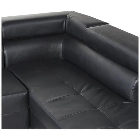 Divano Angolare Moderno In Pelle Sintetica Nera Norrea - Foto 21