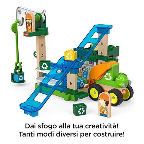 Fisher-price Wonder Makers, Il Centro Di Riciclaggio, Set Da Costruzione Con Più Di 40 Pezzi, Giocattolo Per Bambini 3+ Anni, Gfj12 - Foto 3