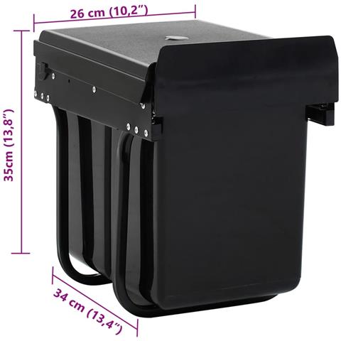 Cestino Estraibile per Mobile Cucina Chiusura Ammortizzata 20L - Foto 7