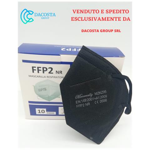 Mascherine Ffp2 Nr Dotate Di Salva Orecchie - Colore Nero - Certificate Ce - 10 Pezzi - Foto 1