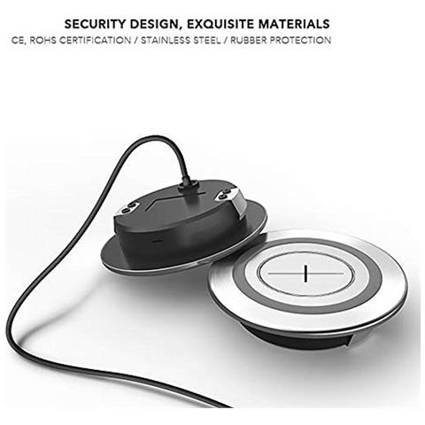 Surface Ricarica Wireless Integrata Diametro 60 Mm 2.36 Grommet Hole Embedded Integrato - Foto 4