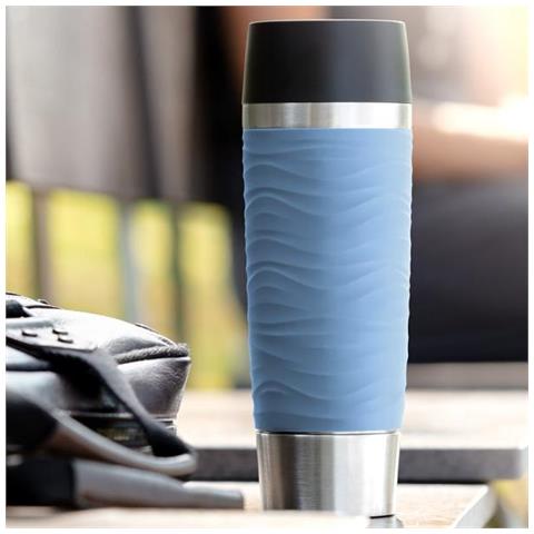 Travel Mug Waves Grande Tazza Nero, Blu, Acciaio Inossidabile Universale 1 Pezzo (i) - Foto 3