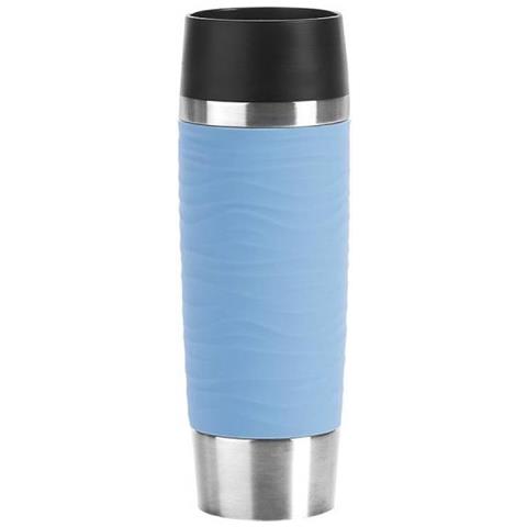 Travel Mug Waves Grande Tazza Nero, Blu, Acciaio Inossidabile Universale 1 Pezzo (i) - Foto 1