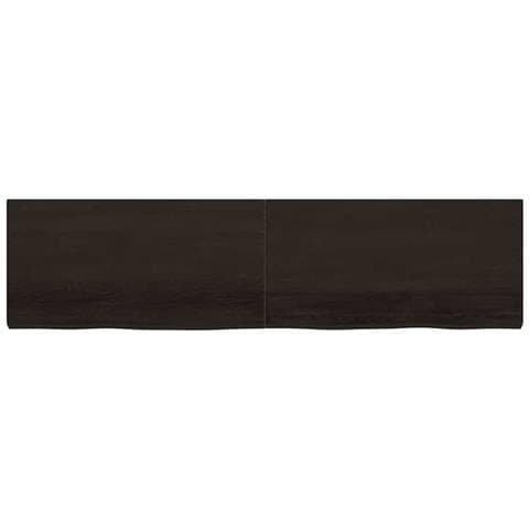 Ripiano Marrone Scuro 200x50x (2-6) cm Massello Rovere Trattato - Foto 2