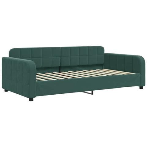 Divano Letto Estraibile Materassi Verde Scuro 90x200 Velluto - Foto 9