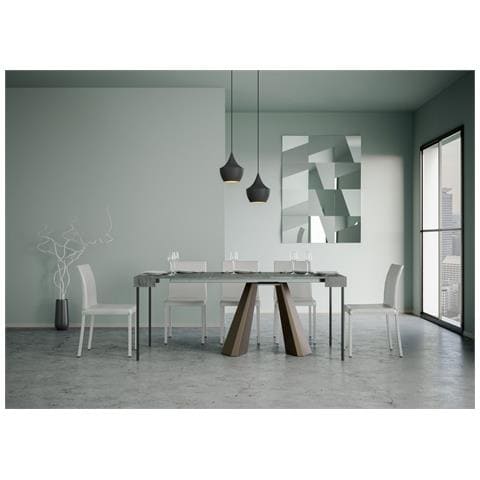 Consolle Allungabile 90x40/196 Cm Diamante Small Telaio Orso - Cemento - Foto 2