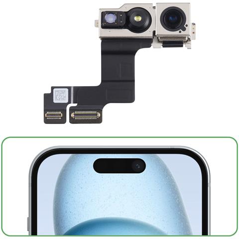 Fotocamera Frontale Per Iphone 15 Plus Sensore Selfie 12mp, Nero - Foto 4