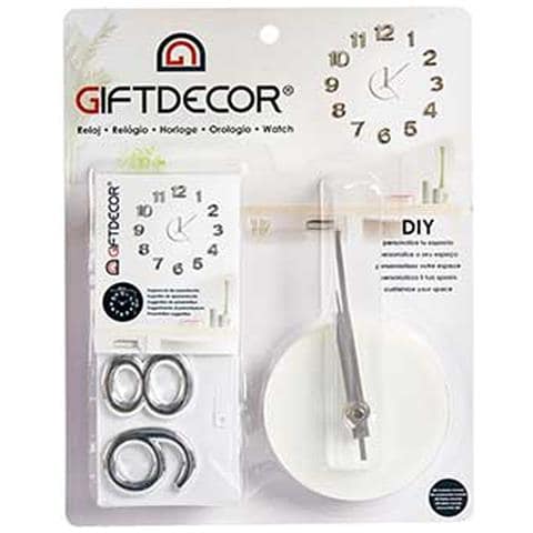 Orologio Da Parete Argentato Bianco Adesivo Abs Gomma Eva (ø 35 Cm) (6 Unità) - Foto 2