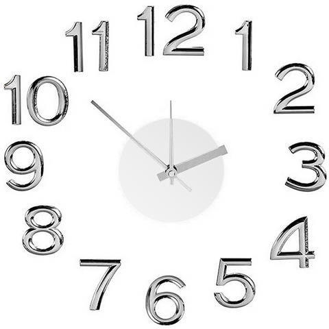 Orologio Da Parete Argentato Bianco Adesivo Abs Gomma Eva (ø 35 Cm) (6 Unità) - Foto 3