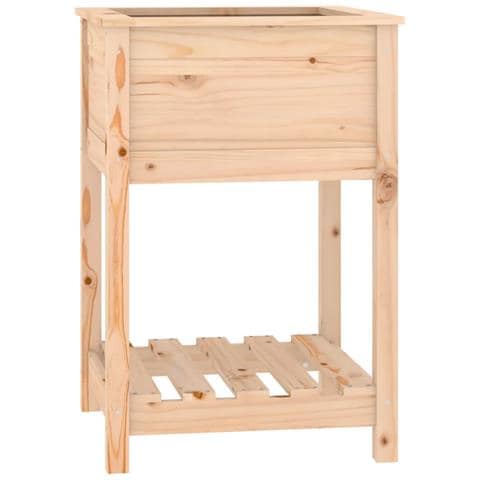 Fioriera Con Mensola 54x54x81 Cm In Legno Massello Di Pino - Foto 2