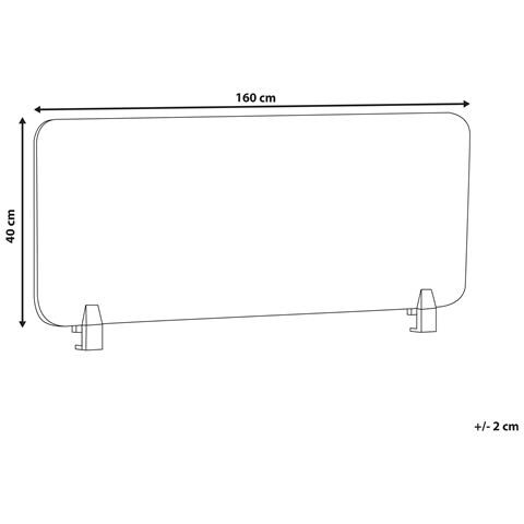 Pannello Divisorio Per Scrivania Grigio Chiaro 160 X 40 Cm Wally - Foto 2
